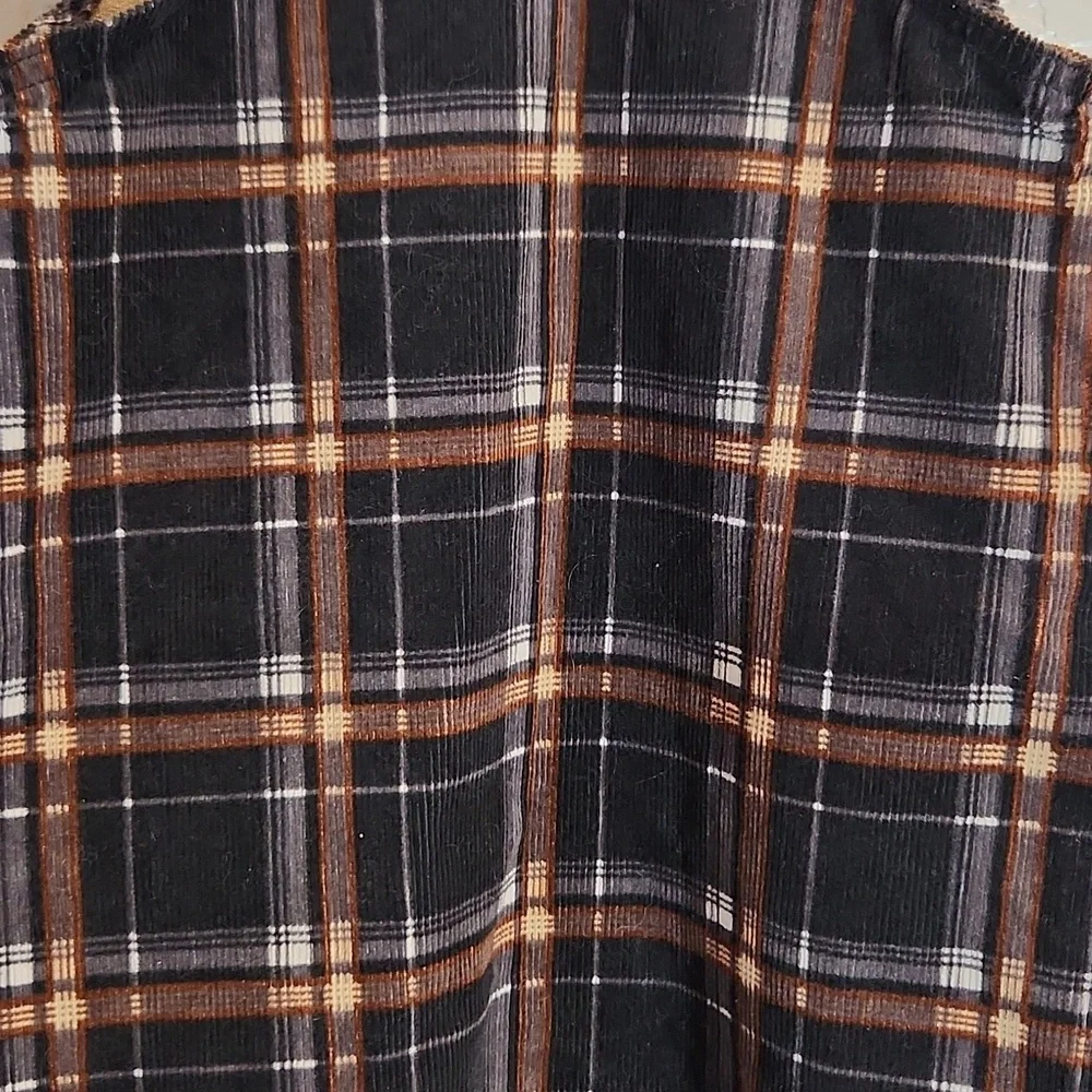 ART CLASS Plaid Kids Overall Dress - Black and Brown Small 6 6x